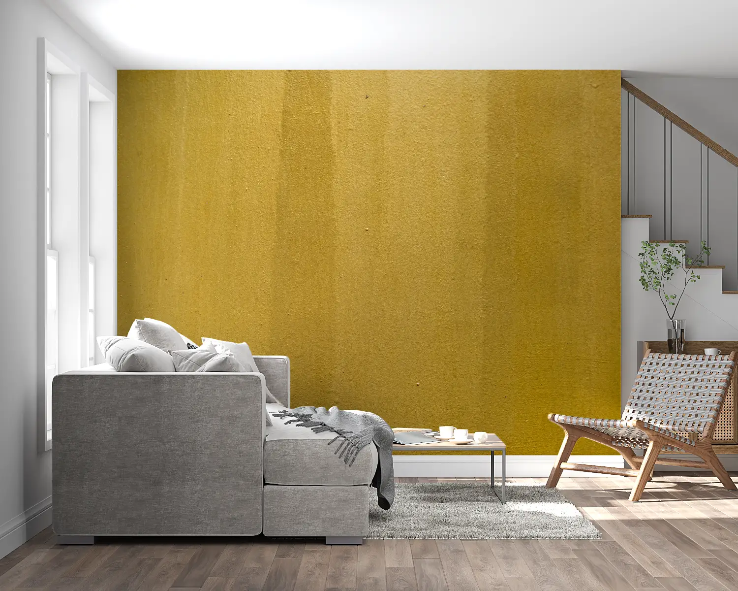 Papier Peint Art & Déco – Fond Doré Texturé