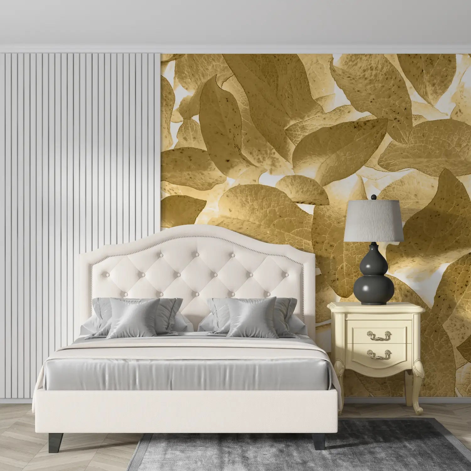 Foliage Wallpaper - Black and Gold Leaves