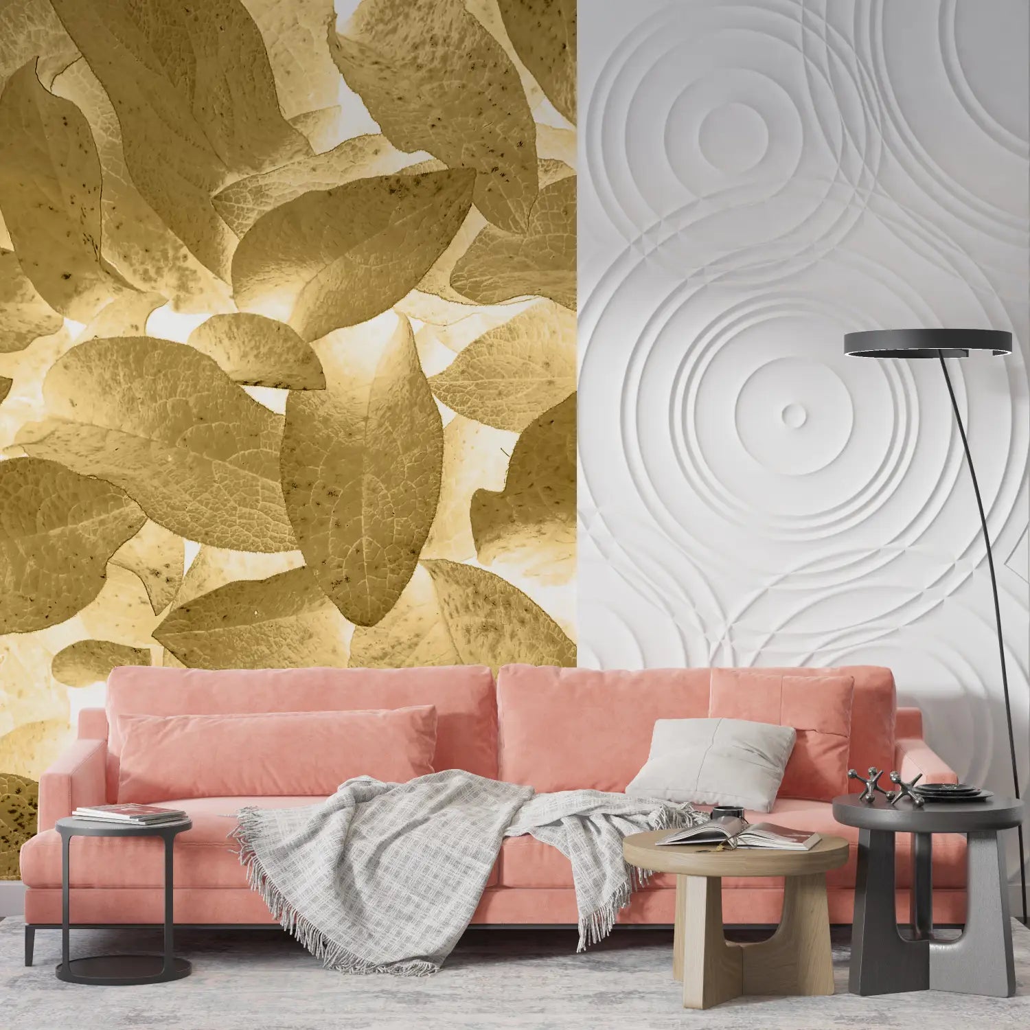 Foliage Wallpaper - Black and Gold Leaves