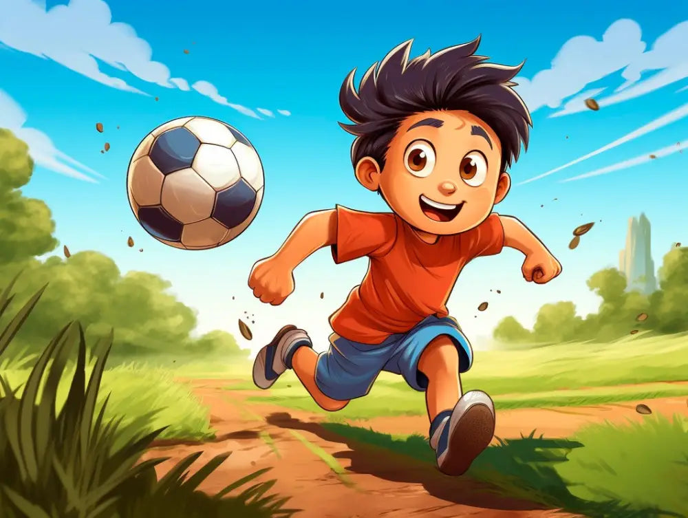 Papier Peint Enfant - Ballon De Foot Cartoon