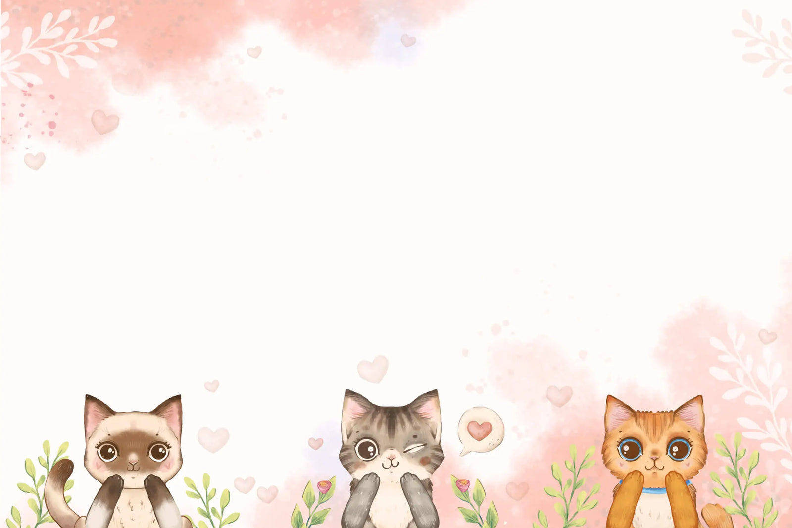 Children's Wallpaper - Kittens and Pastel Softness