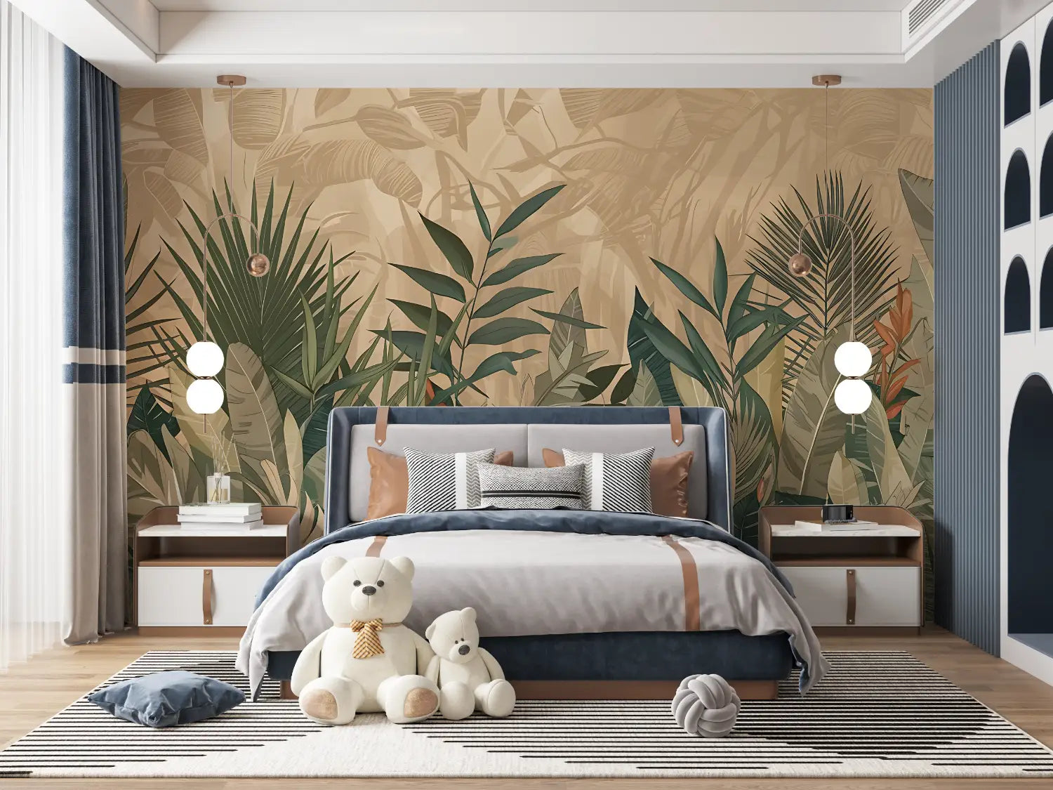 Papier Peint Tropical - Jungle Sable