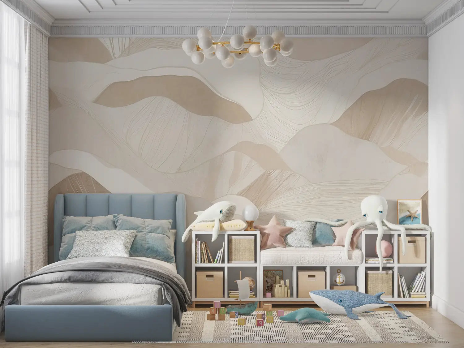 Papier Peint Géométrique - Ondulations Sablées