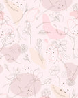 Papier Peint Floral - Fleurs Délicates en Esquisse