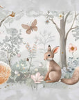 Children's Wallpaper - Floral Foxes and Rabbits
