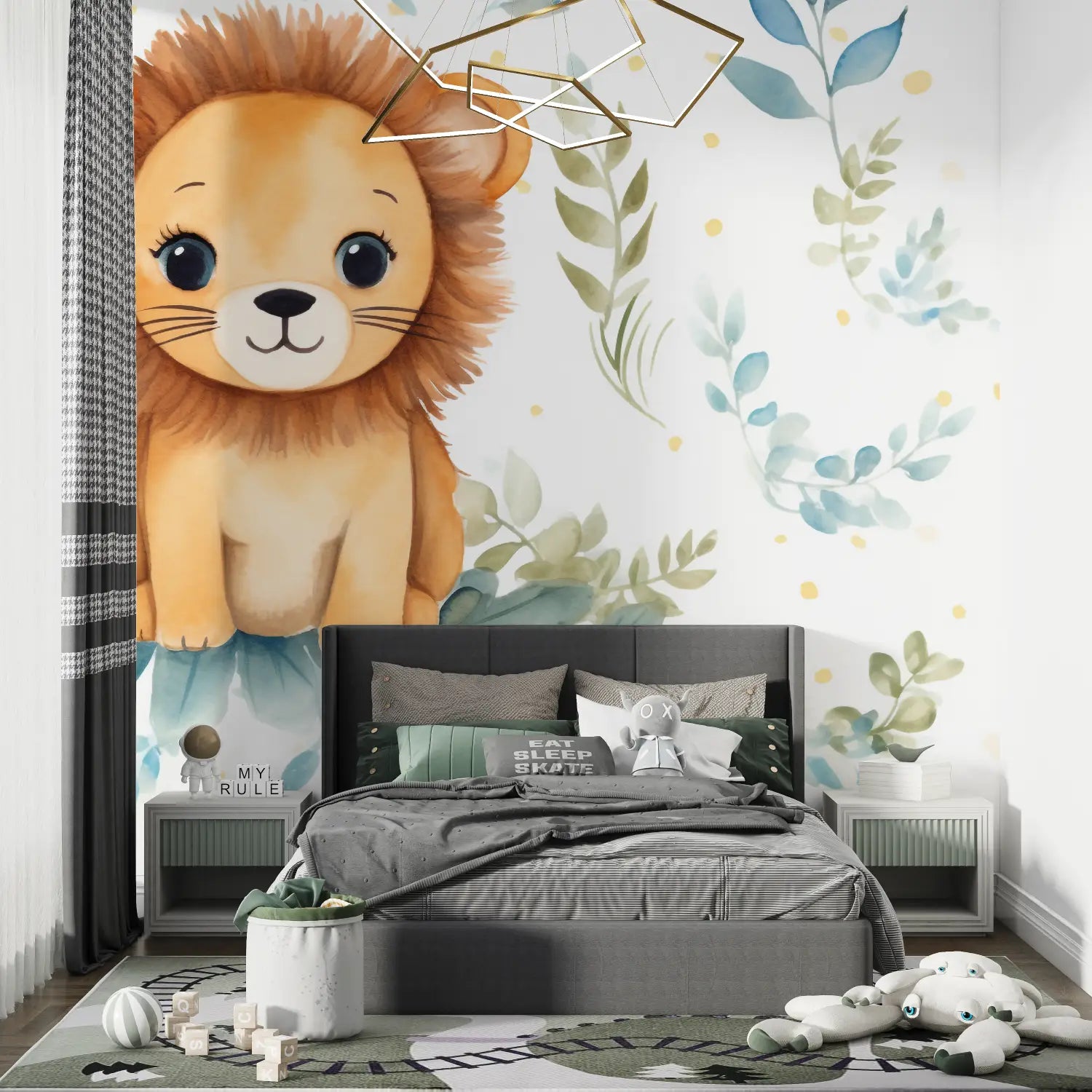 Children's Wallpaper - Curious Little Lion