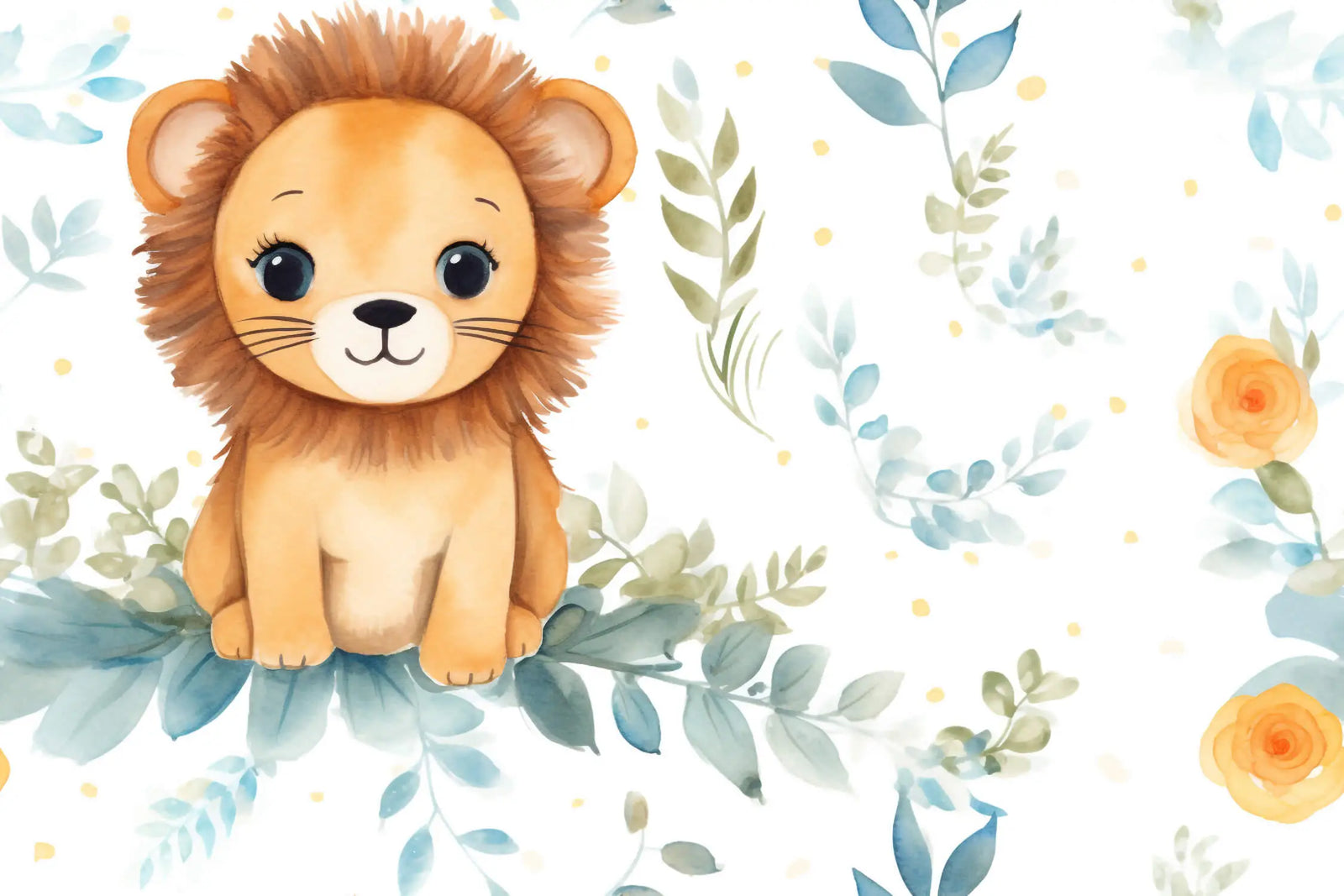 Children's Wallpaper - Curious Little Lion