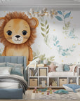 Papier Peint Enfant - Petit Lion Curieux