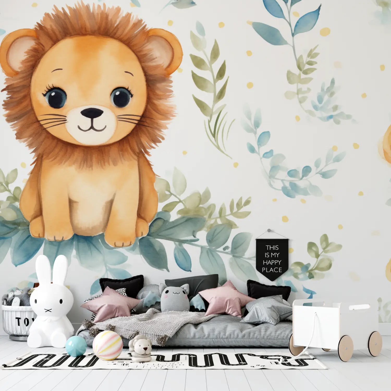 Children's Wallpaper - Curious Little Lion
