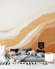 Mountain Wallpaper - Ochre and White Curves