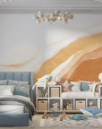 Mountain Wallpaper - Ochre and White Curves