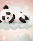 Papier Peint Enfant - Panda Endormi sur un Nuage