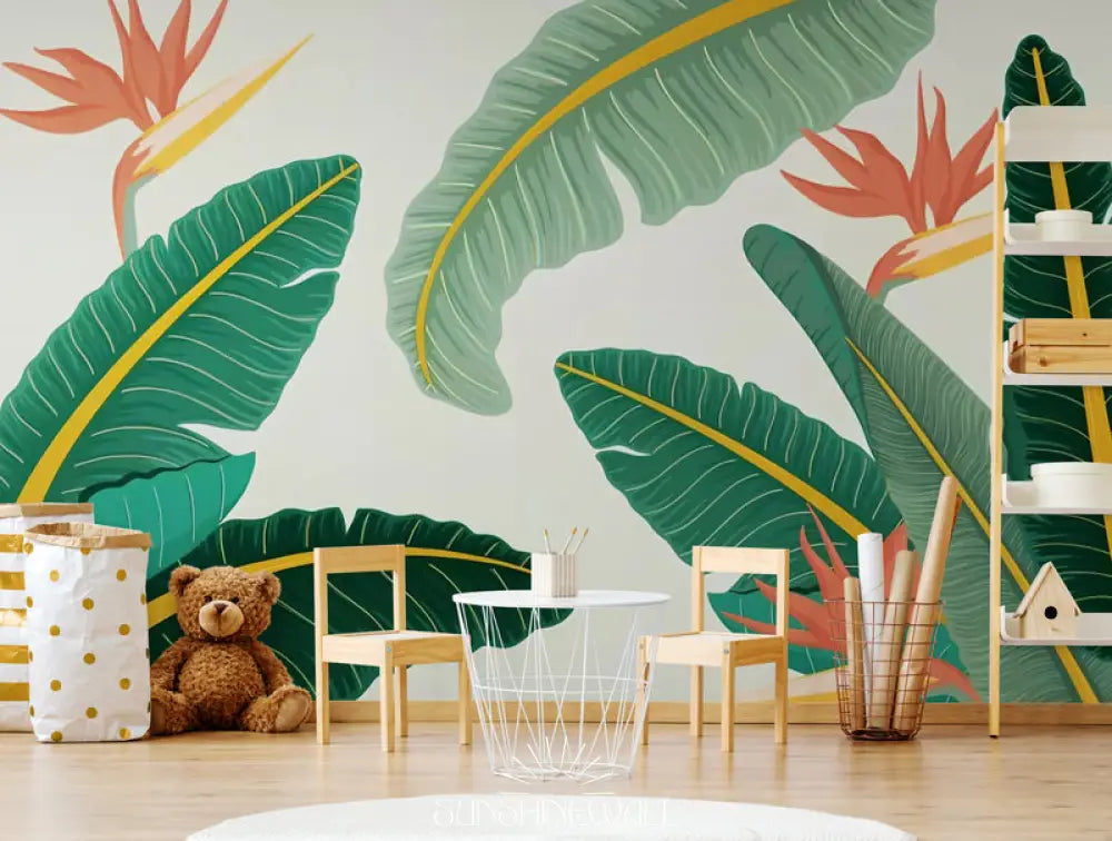 Papier Peint Enfant - Plantes Tropicales Modernes