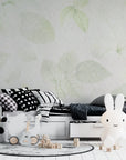 Foliage Wallpaper - Light Leaves and Watercolor