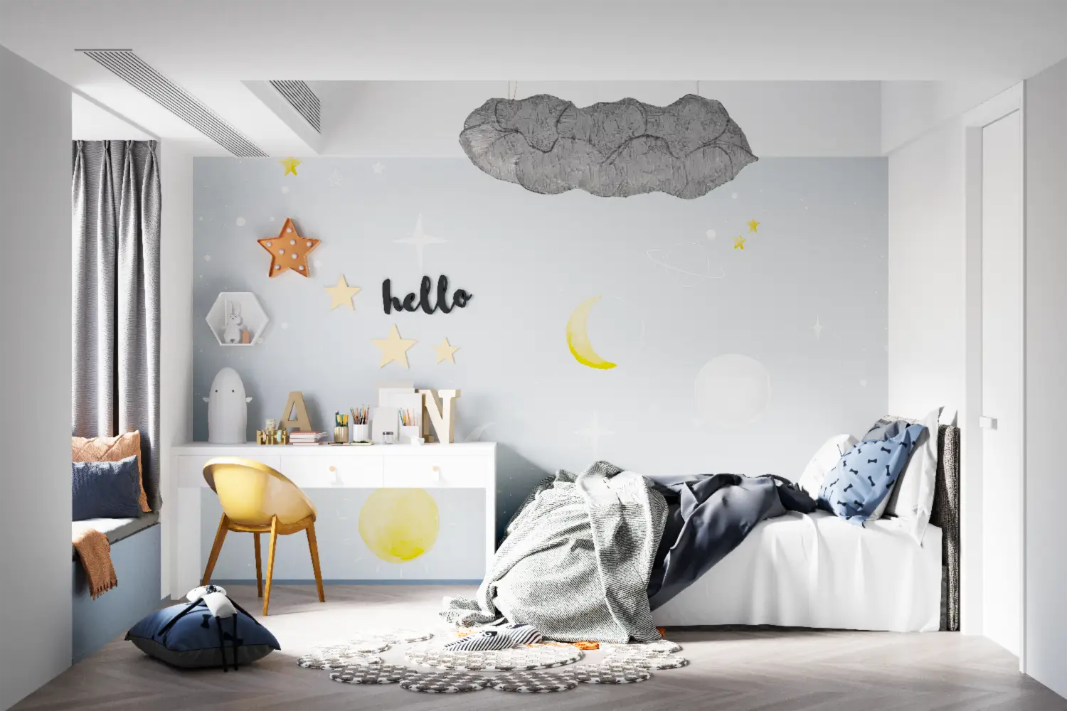Children's Wallpaper - Magical Moon and Stars
