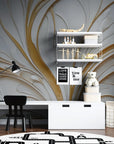Papier Peint Art & Déco - Volutes Dorées Élégantes