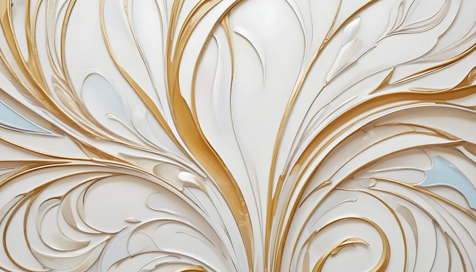 Papier Peint Art & Déco - Volutes Dorées Élégantes