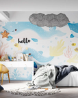 Papier Peint Enfant - Baleines Heureuses