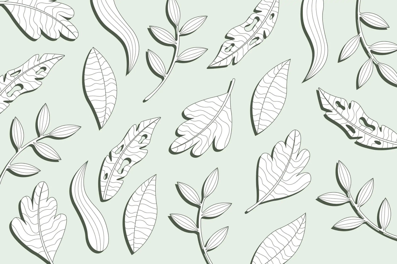 Foliage Wallpaper - Soft Graphic Leaves