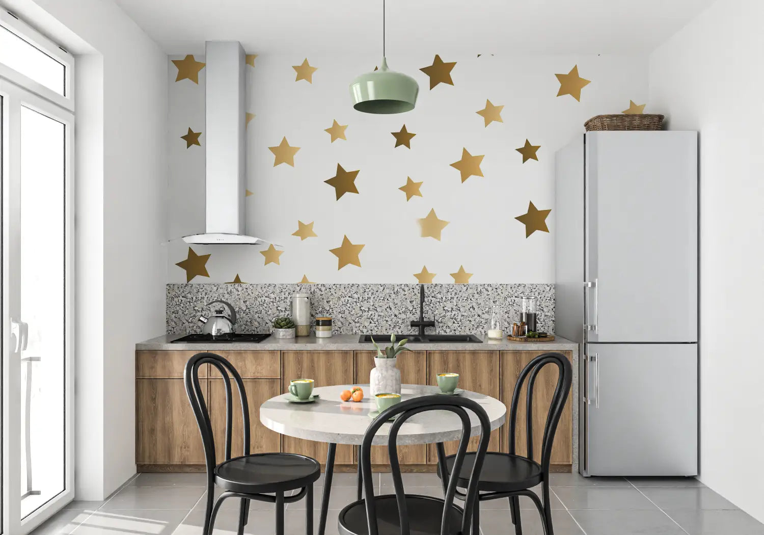 Children's Wallpaper - Golden Star Rain