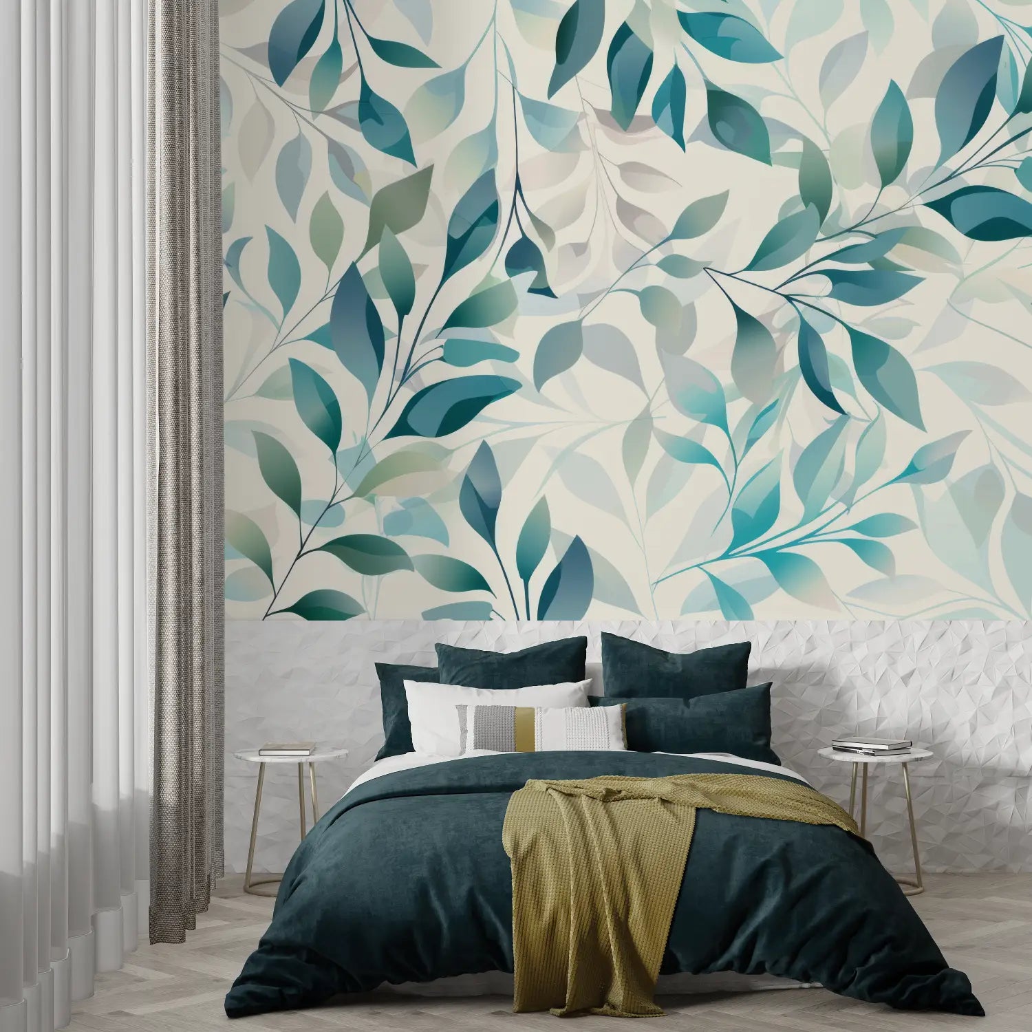 Foliage Wallpaper - Blue-Green Branches