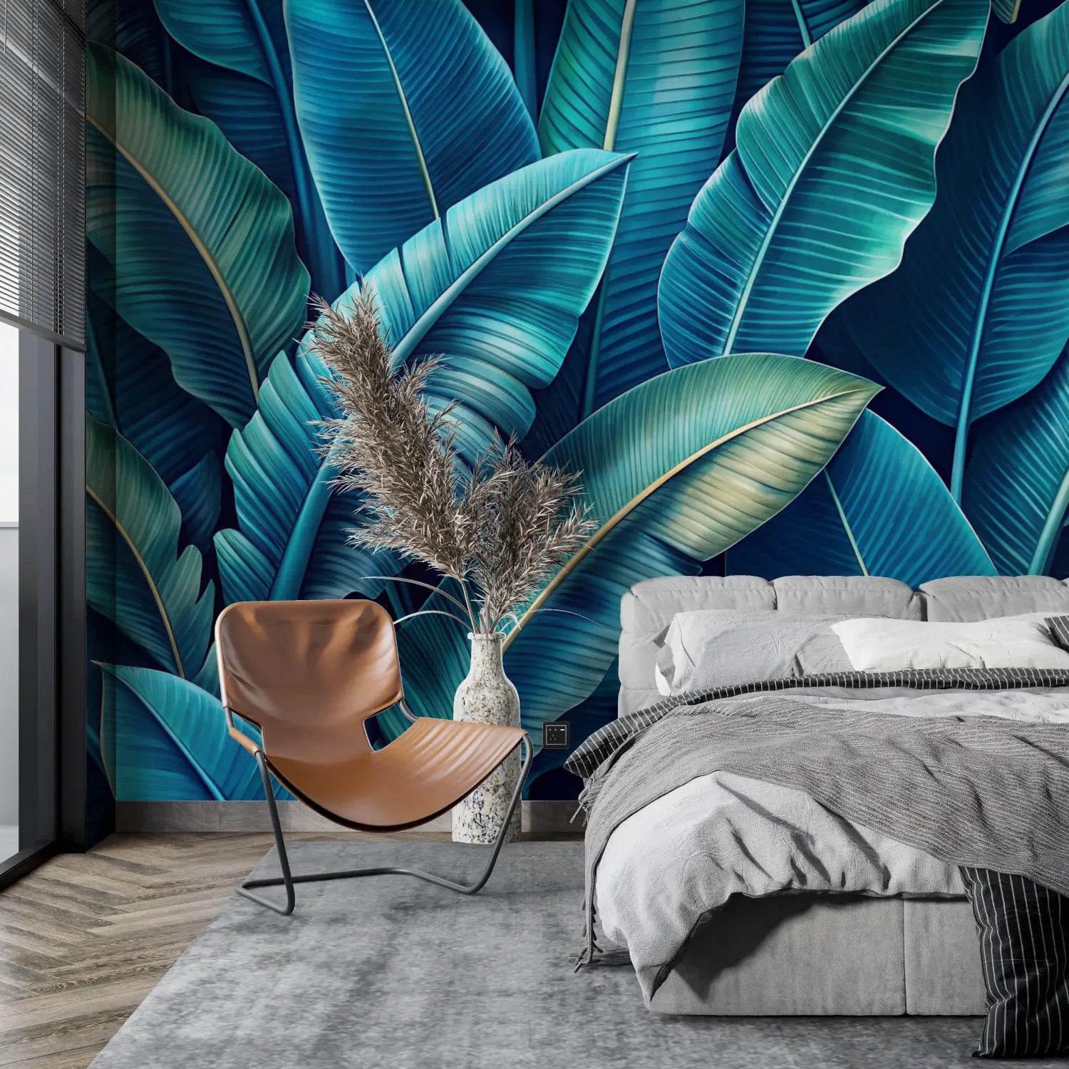 Papier Peint Tropical - Feuilles de Bananier