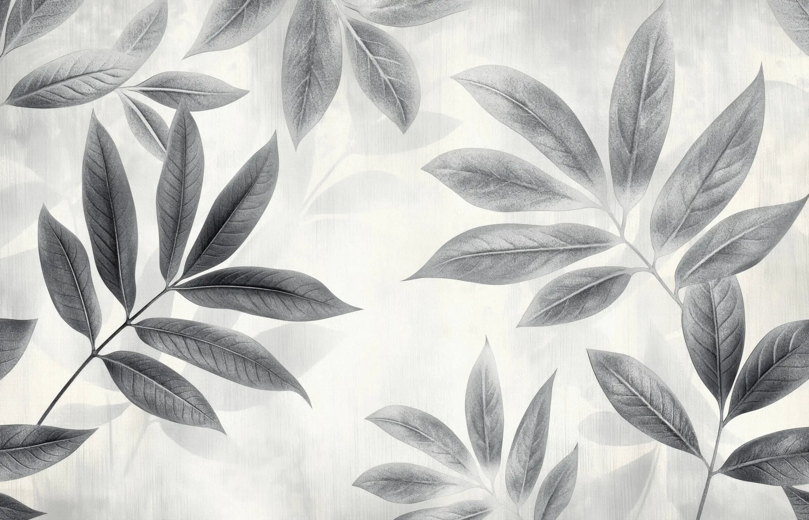 Foliage Wallpaper - Elegant Leaves in Black and White