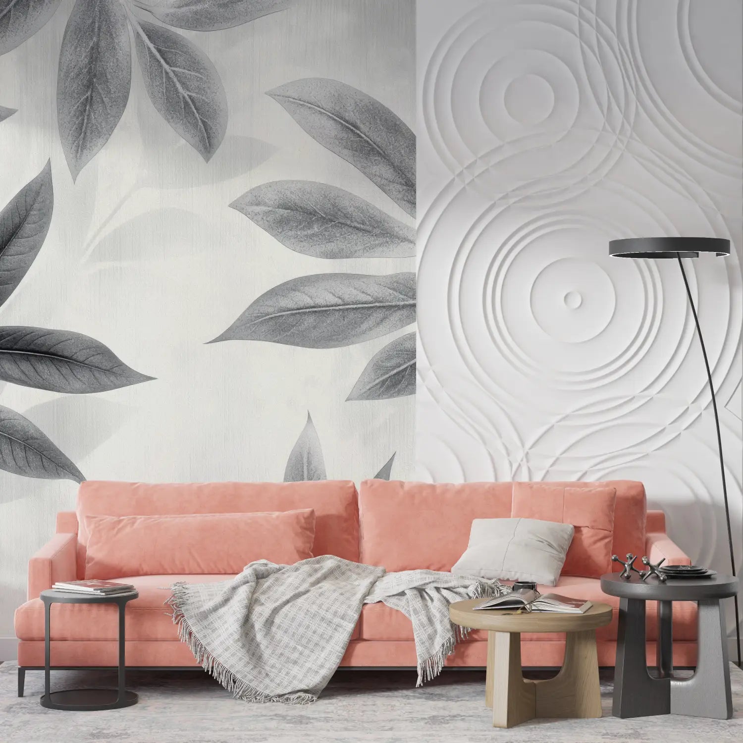 Foliage Wallpaper - Elegant Leaves in Black and White