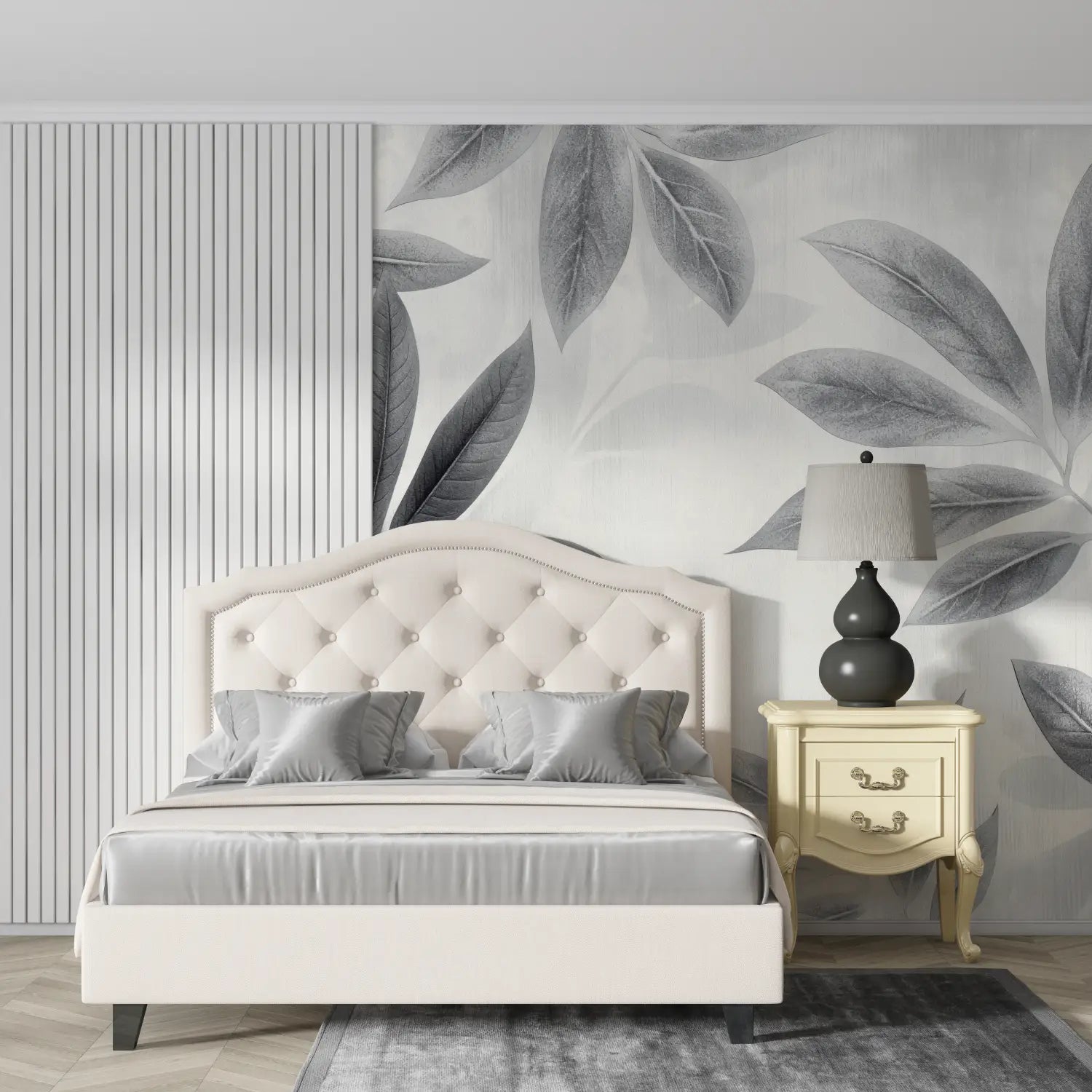 Foliage Wallpaper - Elegant Leaves in Black and White