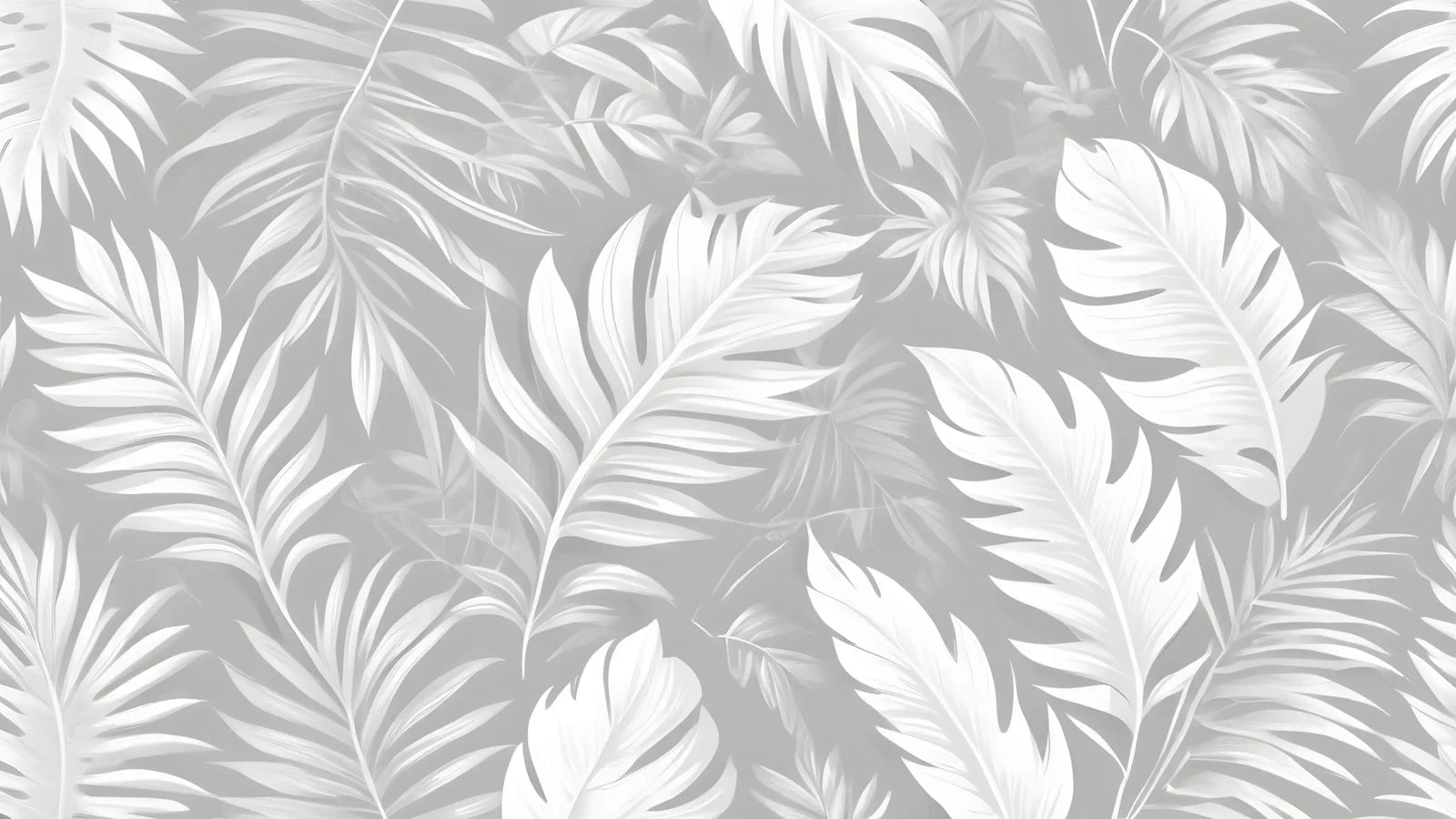 Foliage Wallpaper - Soft Palms in Grey Tones