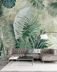 Foliage Wallpaper - Tropical Jungle in Green Gradient