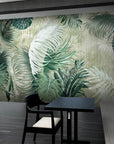 Foliage Wallpaper - Tropical Jungle in Green Gradient