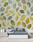 Foliage Wallpaper - Pastel Autumn Leaves