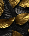 Papier Peint Feuillage – Feuilles Or sur Noir