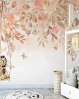 Floral Wallpaper - Hanging Roses and Butterflies