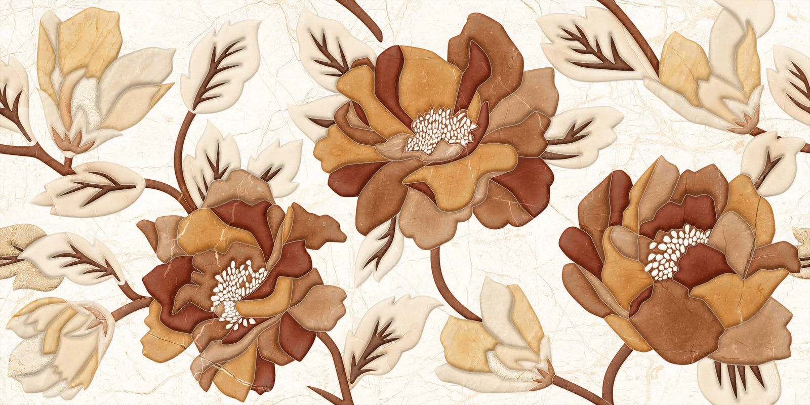 Floral Wallpaper - Relief Carved Flowers