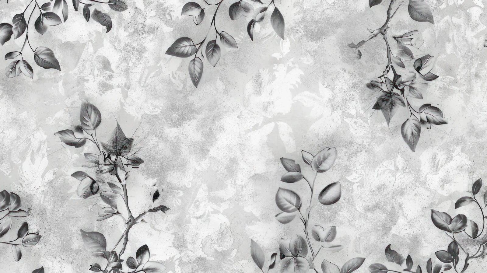 Floral Wallpaper - Black Vines on a Light Background