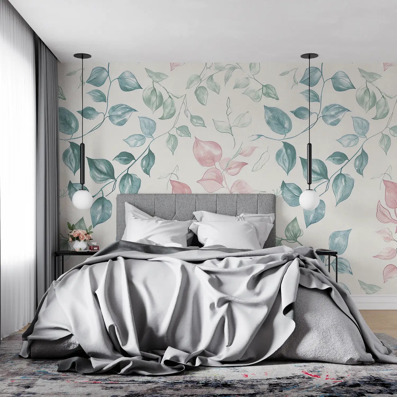 Floral Wallpaper - Delicate Pastel Foliage