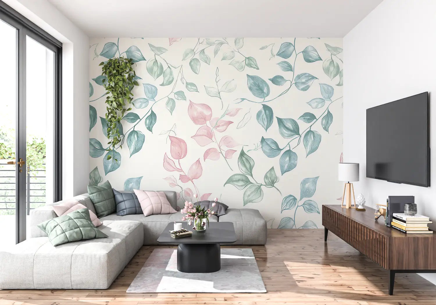 Floral Wallpaper - Delicate Pastel Foliage