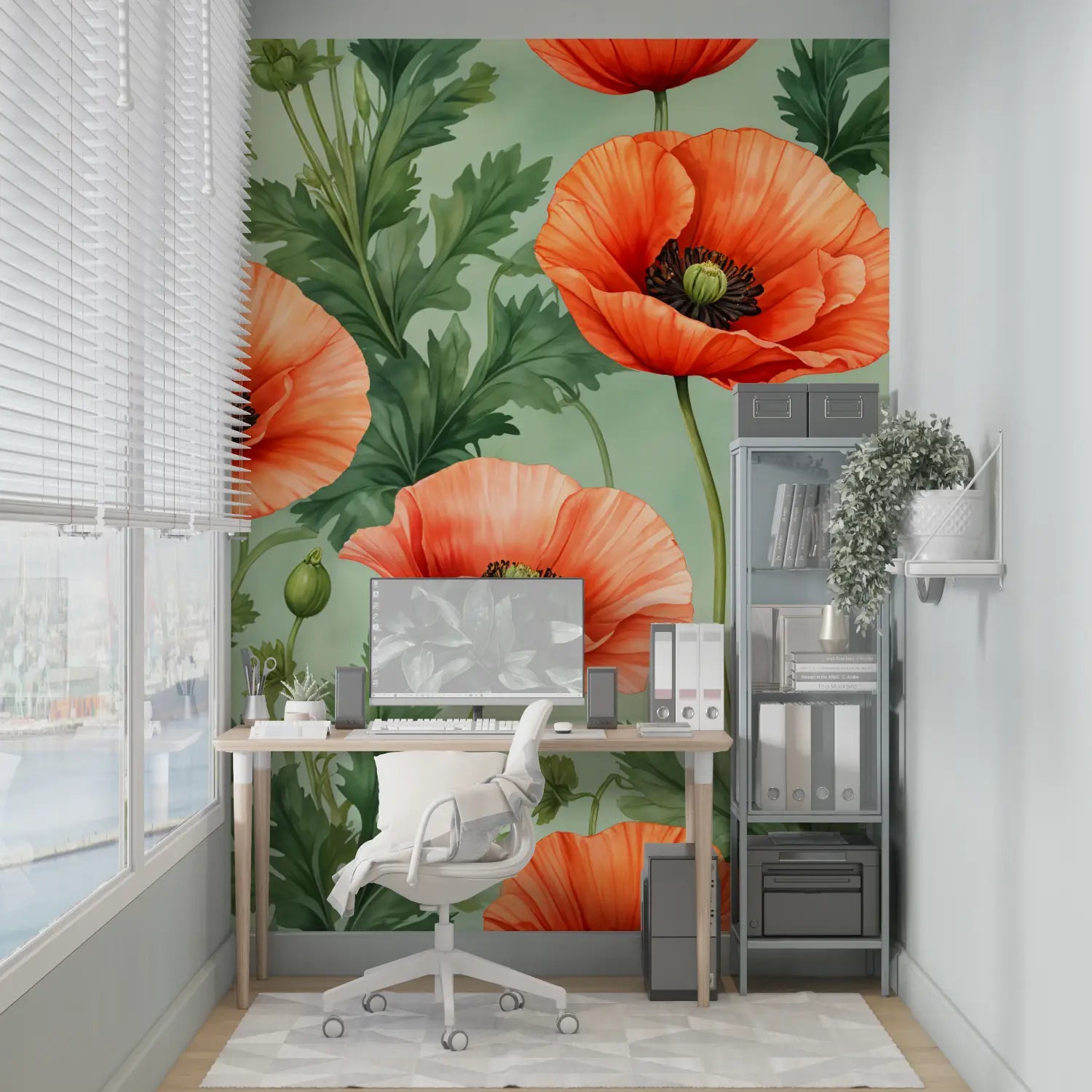 Floral Wallpaper - Blooming Poppies