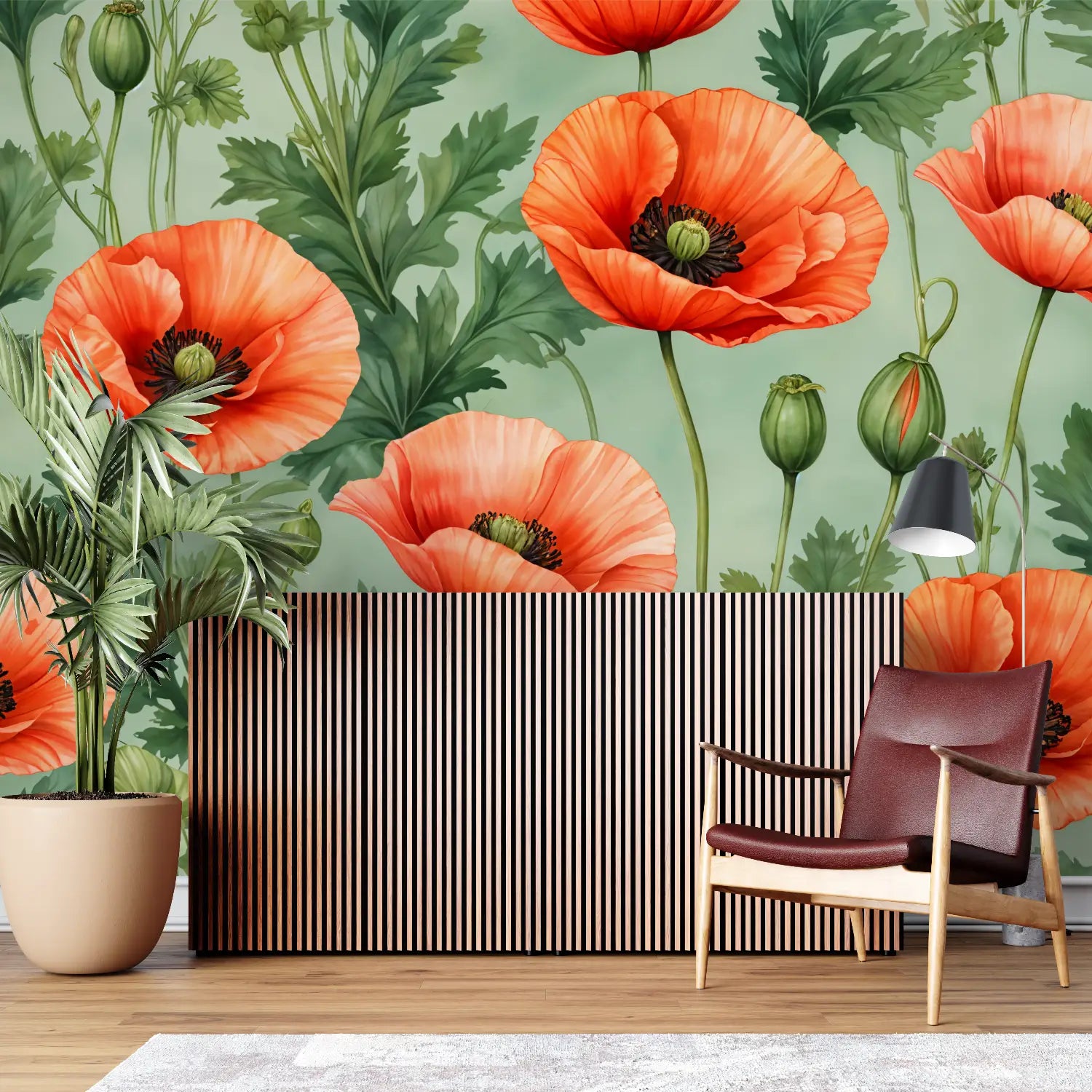 Floral Wallpaper - Blooming Poppies