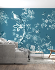 Vintage Wallpaper – Blue Bird Canvas