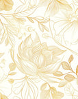 Papier Peint Floral - Fleurs Dorées
