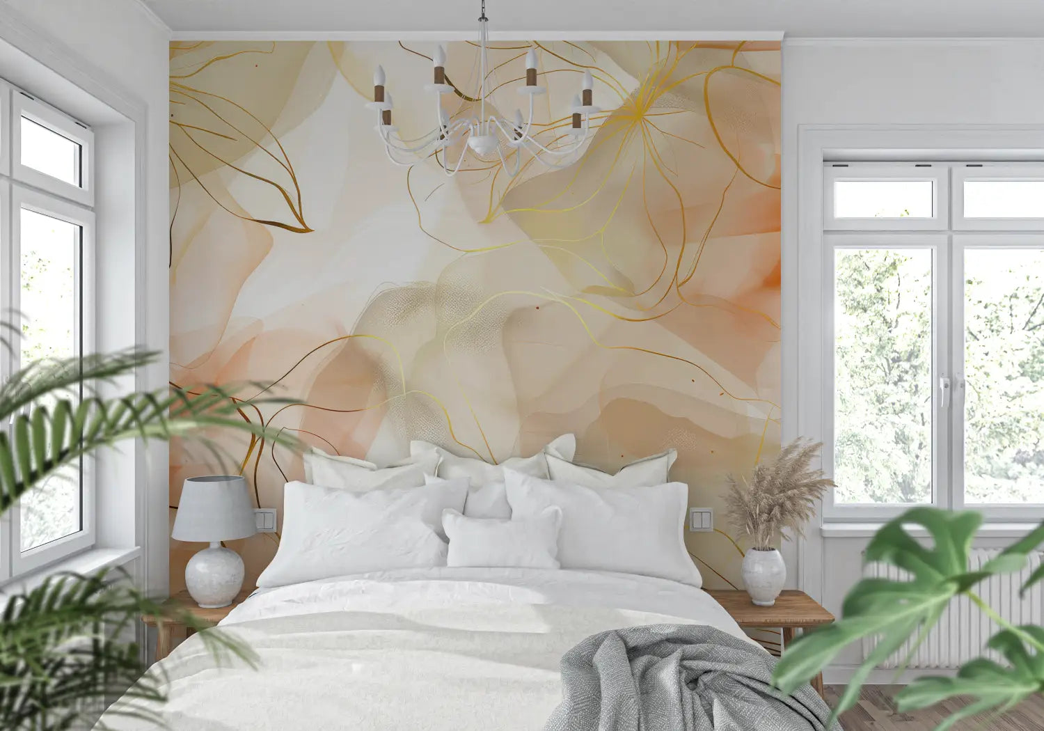 Floral Wallpaper - Light Floral Sketch