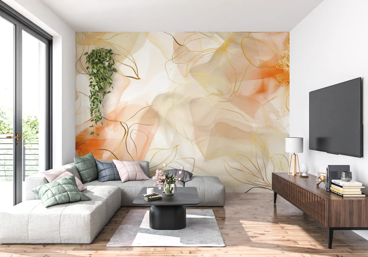 Floral Wallpaper - Light Floral Sketch