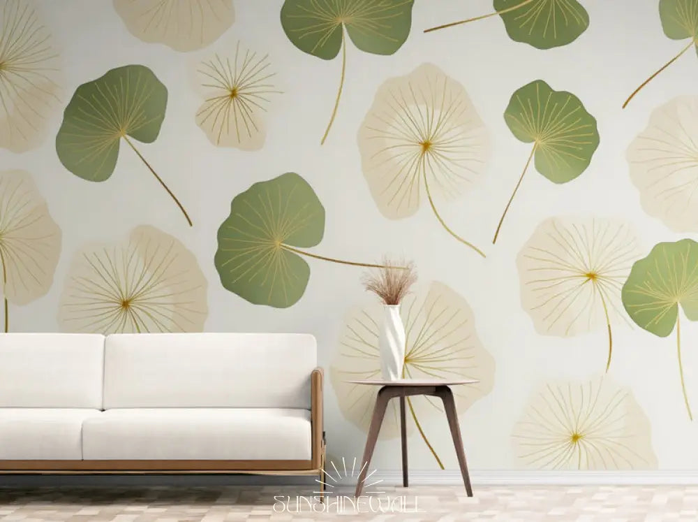 Papier Peint Floral - Fleurs De Ginkgo