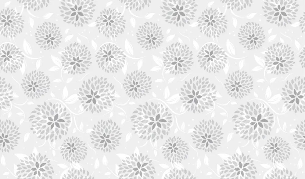 Papier Peint Floral - Fond Gris