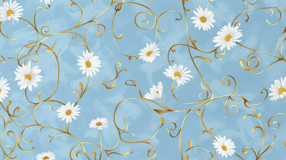 Papier Peint Floral - Marguerite Délicate