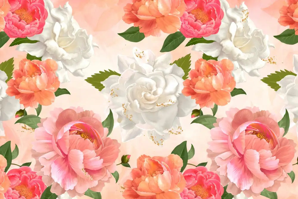 Papier Peint Floral - Roses Géantes