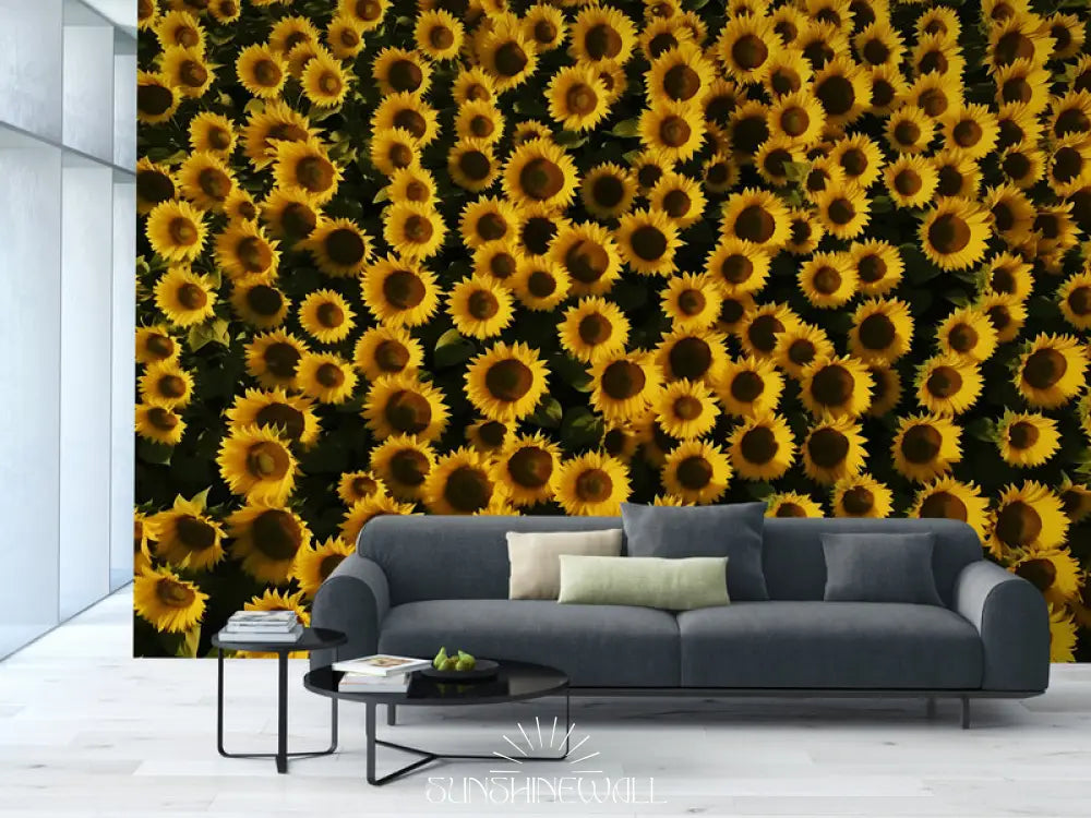 Papier Peint Floral - Tournesol Lumineux